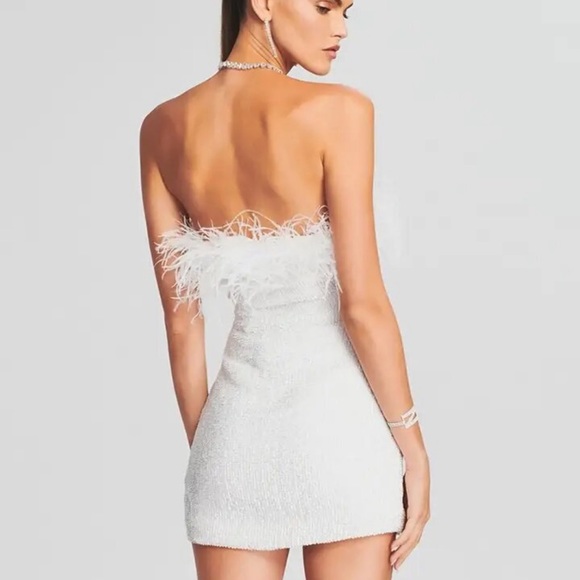 Women’s partly mini white dress - Picture 2 of 5